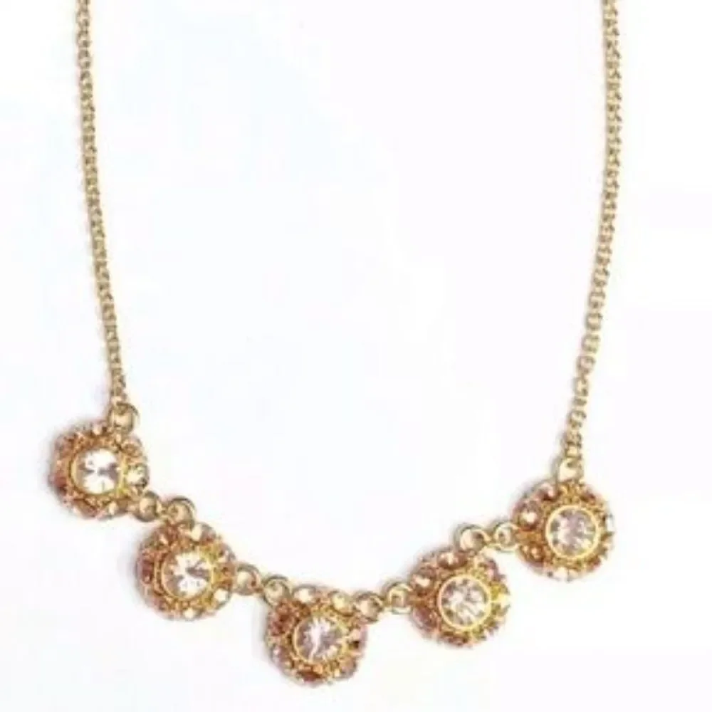 Kate spade putting on the ritz row necklace gold crystal sparkle new NWT